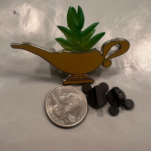 Disney Genie Lamp Trading Pin Terrarium Succulent Planter Aladdin Badge - Picture 2 of 7